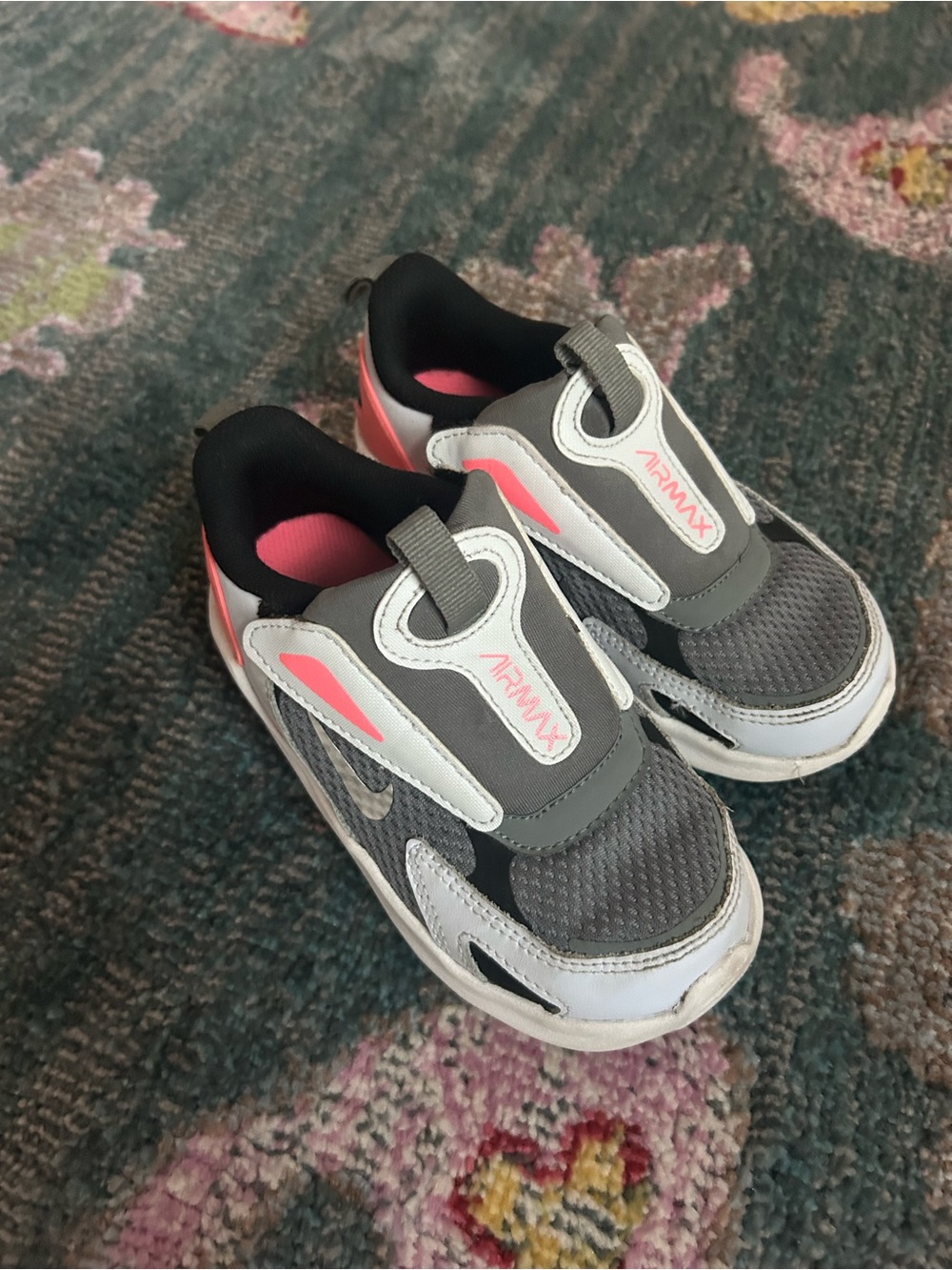 Nike Kids Air Max Sneakers - Gray, White & Pink